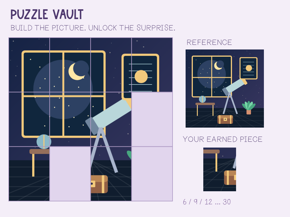 Actual Puzzle Vault game board